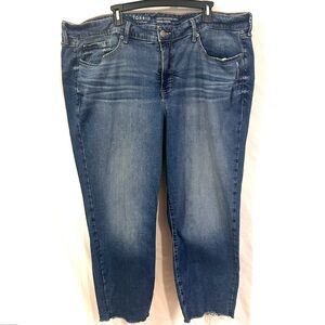 Torrid Size 24 Jeans Perfect Boyfriend Ankle Vintage Stretch Raw Hem Grunge